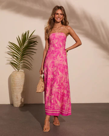 Wishful Bloom Tropical Print Maxi Dress