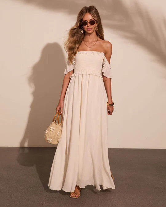 Resort Romance Ruffle Trim Maxi Dress