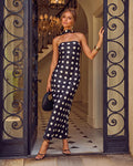 Villa Dusk Neck Tie Polka Dot Maxi Dress