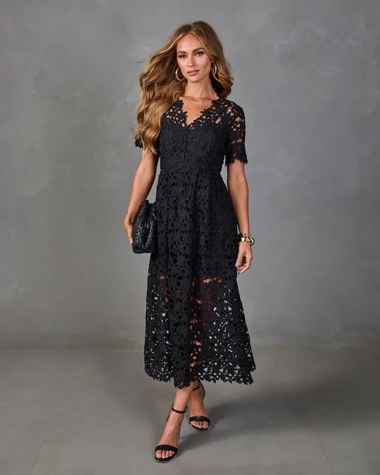 Garcelle Floral Lace Midi Dress