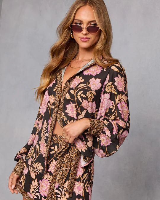 Ivy Embrace Floral Button Down Top