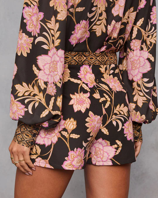 Ivy Embrace Floral Wrap Mini Skort