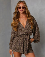 Palm Canyon Satin Tie Waist Romper